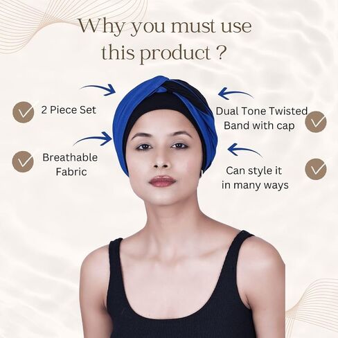 Chemo Bamboo Sleep Cap with Knotted Twisted Headband for Cancer Patients Headwear for Women in Saudi Arabia
