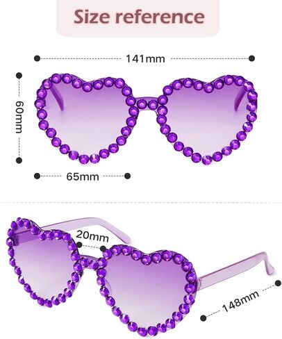 Heart Sunglasses for Women Transparent Rimless Sunglasses Rhinestone Heart Shaped Sunglasses Heart Glasses for Party Favors in Saudi Arabia