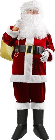 زي سانتا كلوز للرجال زي سانتا الفاخر بدلة سانتا المخملية للبالغين الرجال زي سانتا لحفلات عيد الميلاد in Kuwait