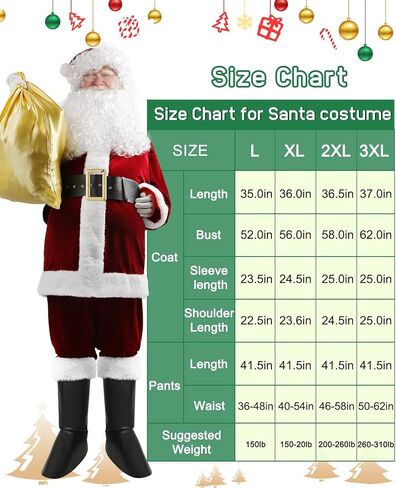 زي سانتا كلوز للرجال زي سانتا الفاخر بدلة سانتا المخملية للبالغين الرجال زي سانتا لحفلات عيد الميلاد in Kuwait