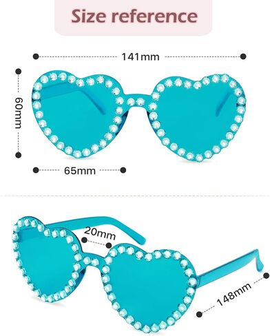 Heart Sunglasses for Women Transparent Rimless Sunglasses Rhinestone Heart Shaped Sunglasses Heart Glasses for Party Favors in Saudi Arabia
