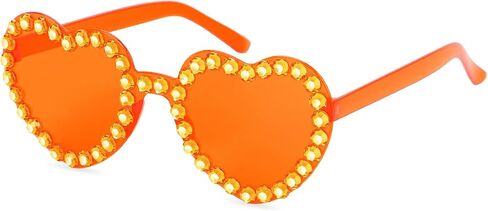 Heart Sunglasses for Women Transparent Rimless Sunglasses Rhinestone Heart Shaped Sunglasses Heart Glasses for Party Favors in Saudi Arabia