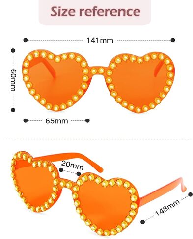 Heart Sunglasses for Women Transparent Rimless Sunglasses Rhinestone Heart Shaped Sunglasses Heart Glasses for Party Favors in Saudi Arabia