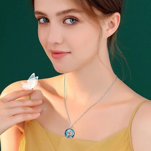 Frog Necklace 925 Sterling Silver Frog Crystal Pendant Necklace Jewelry Gift for Women Girls 18+2" in Saudi Arabia