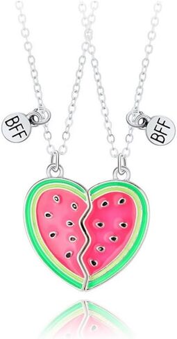 Best Friend Necklace Gifts Friendship Necklace Matching Magnetic Pineapple Watermelon BFF Necklace for 2 Girls Friendship Gifts in Saudi Arabia