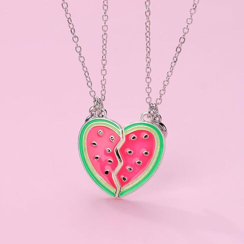 Best Friend Necklace Gifts Friendship Necklace Matching Magnetic Pineapple Watermelon BFF Necklace for 2 Girls Friendship Gifts in Saudi Arabia