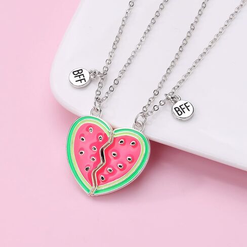 Best Friend Necklace Gifts Friendship Necklace Matching Magnetic Pineapple Watermelon BFF Necklace for 2 Girls Friendship Gifts in Saudi Arabia