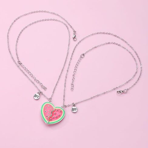 Best Friend Necklace Gifts Friendship Necklace Matching Magnetic Pineapple Watermelon BFF Necklace for 2 Girls Friendship Gifts in Saudi Arabia