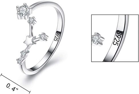 EleQueen Women's 925 Sterling Silver Cubic Zirconia Horoscope Zodiac 12 Constellat Ring Collection Birthday Gift, Valentine's Day/Mother's Day/Christmas Jewelry Gift for Girlfriend/Mom in Kuwait