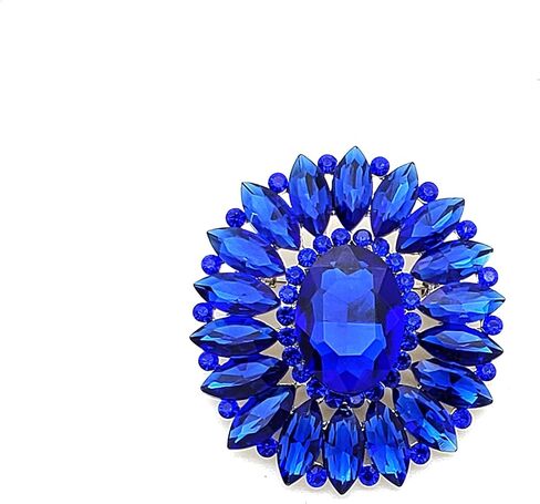 قطعة بيان المرأة أنيقة البيضاوي كريستال حجر الراين زهرة بروش دبوس in Kuwait