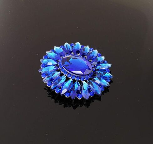 قطعة بيان المرأة أنيقة البيضاوي كريستال حجر الراين زهرة بروش دبوس in Kuwait