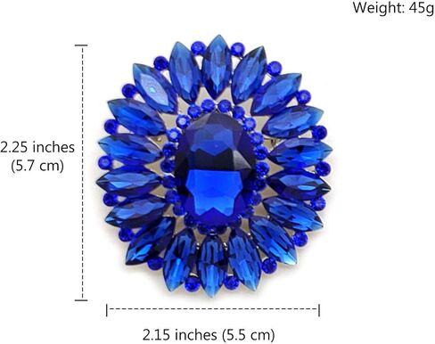 قطعة بيان المرأة أنيقة البيضاوي كريستال حجر الراين زهرة بروش دبوس in Kuwait