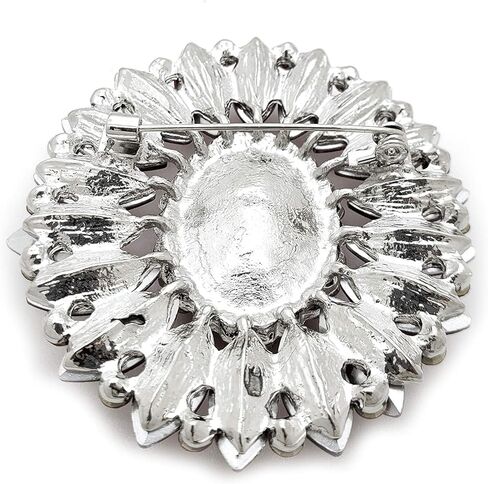 قطعة بيان المرأة أنيقة البيضاوي كريستال حجر الراين زهرة بروش دبوس in Kuwait