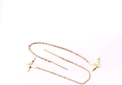 316L Stainless Steel Long Threader Dangle Earrings for Women Girls Gold in Saudi Arabia