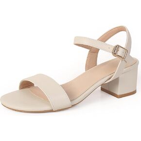 kkdom Women's Open Toe Ankle Strap Glitter Low Block Chunky Heels Sandals Dress Pumps