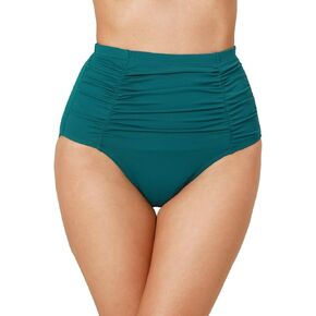 DOBREVA Women's High Waisted Bikini Bottoms Full Coverage Swimsuit Swim Shorts Tummy Control