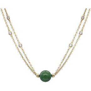 Coveted Jade Necklace Gold Plated Chain