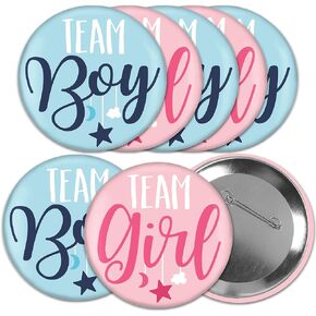 Big Dot of Happiness Baby Gender Reveal Party Badge - Pinback Buttons - Set of 8
