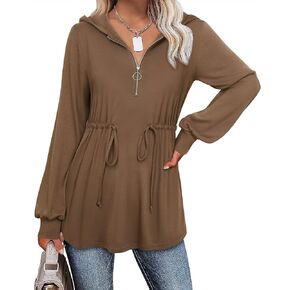 سترة نسائية بغطاء للرأس من Vivilli بأكمام طويلة وسحاب وغطاء للرأس مع رباط in Kuwait