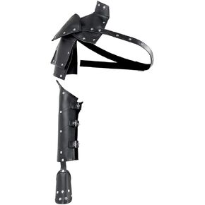 L'VOW Gothic Shoulder and Arm Strap Medieval Faux Leather Gauntlet and Adjustable Shoulder Armor Costume Set