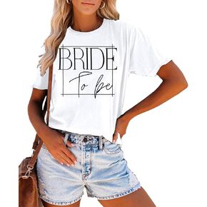 Bride Shirt for Women Engaged Shirt Bachelorette Party Shirts Bride Crew Short Sleeve Bridal Shower Tee Tops
