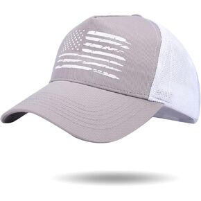 American Flag Trucker Hat,Snapback Baseball Hat Adjustable 3D Embossed USA Flag Mesh Baseball Cap for Women Men