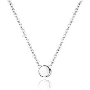 BriLove Gifts for Mom Women's 925 Sterling Silver Dainty Tiny Dot Necklace Round Circle Pendant Choker Necklacefor Mothers Day/Valentines Day/Birthday/Christmas/Anniversary