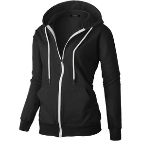 GIVON Womens Slim Fit Zip-Up Hoodie Sweatshirt Lightweight French Terry with Pocket