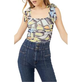 فري بيبل توب كات افينيو مطبوع للنساء بلون اخضر مينت in Kuwait