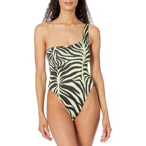 HUGO Women's Standard Modern Animal Print Single Shoulder One-Piece Swimsuit