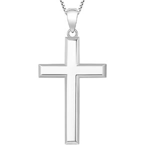 YL Cross Necklace for Men Sterling Silver Plain Cross Pendant Necklace Simple Jewelry Gifts for Women