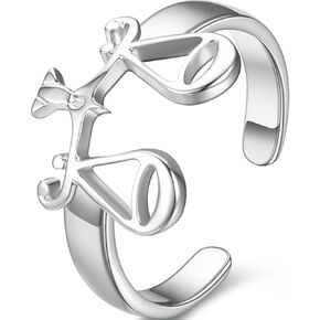 Jude Jewelers Stainless Steel Open Adjustable Size Horoscope Zodiac 12 Constellation Astrology Statement Birthday Anniversary Ring