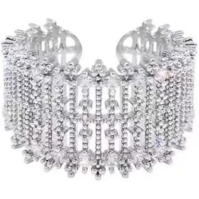 Multi Layers Hollow Finger Band Skarkling Rhinestone Crystal CZ Open Statement Rings Promise Engagement Ring Wedding Bands Adjustable Fashion Jewelry Gifts for Women Girls