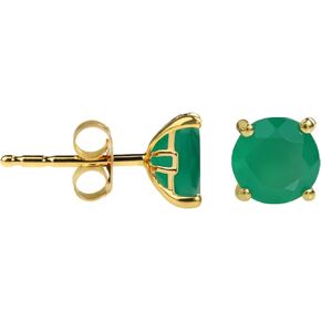 YoTreasure 10K Yellow Gold London Sky Blue Topaz Citrine Moonstone Amethyst Black Green Onyx Garnet Turquoise Labradorite Stud Earrings