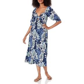 Roxy womens Evening Delight Dress, Mood Indigo Seaside Tropics, Small US