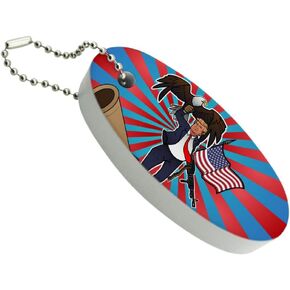 GRAPHICS & MORE Patriotic Donald Trump with Eagle American Flag Gun Floating Keychain Oval Foam Fishing Boat Buoy Key Float