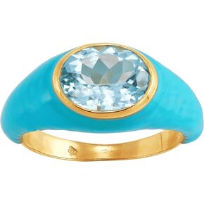 Silpada 'Mykonos' Blue Topaz Ring in 18K Yellow Gold-Plated Sterling Sliver