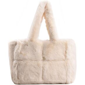 Extolove Fluffy Tote Bag for Women, Winter Furry Purse Y2K Faux Fur Bag Fuzzy Shoulder Handbag