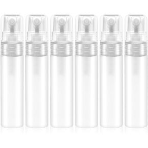 6 PCS 10ml Mini Spray Bottle Plastic Portable Travel Bottle Fine Mist Refillable Mini Perfume Sample Bottles Clear Plastic Spray Bottle Empty for Cleaning Travel Essential Oils