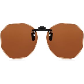 Polygon Clip On Sunglasses for Women Men Over Prescription Glasses Polarized Flip Up Fit Over Sunglasses