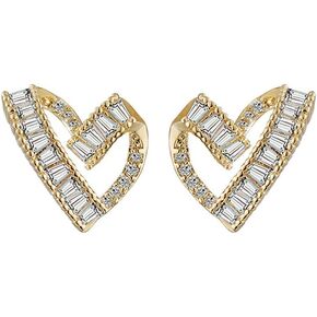 MIKAMU 14K Gold Love Heart Earrings for Women CZ cubic zirconia fashion Earring Jewelry Birthday Gifts for Women Girls