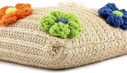 Ayliss Women's Handwoven Shoulder Handbag Flower Cotton Crochet Woven Weaving Summer Beach Tote Shoulder Purse Bag in Saudi Arabia