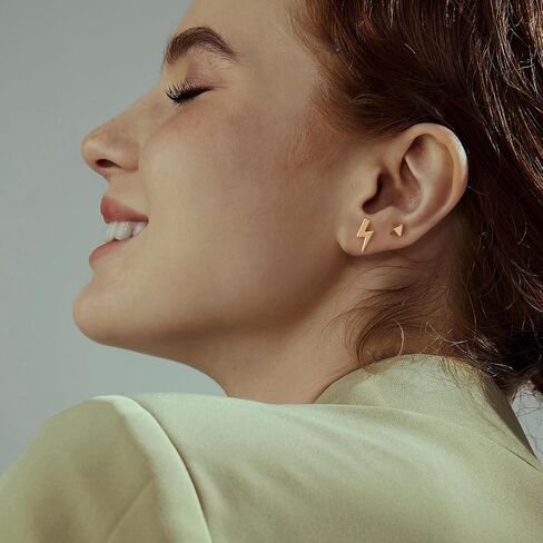 LOYATA Earring Stud Sets for Women 14K Gold Plated 925 Sterling Sliver Post Small Stud Earrings for Women Hypoallergenic Gold Trendy Jewelry for Women Girls in Saudi Arabia