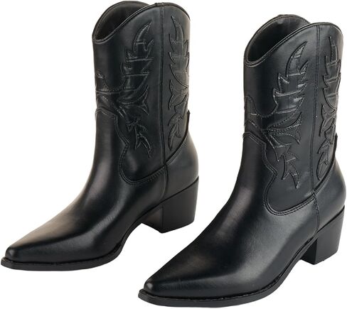 LALA IKAI Women's Cowboy Shoes Western Boots Pointed Toe Knee Boots Hiking Party Climbing Outdoor Shoes in Kuwait