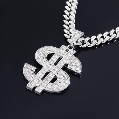 TOBENY ميامي الكوبية ربط سلسلة قلادة للرجال النساء الفضة مطلي الذهب بيان فراشة كبيرة قلادة الماس حجر الراين المختنق قلادة مثلج خارج قلادة الهيب هوب مجوهرات للنساء الرجال in Kuwait