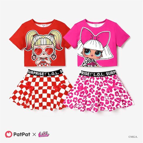 L.O.L. Surprise! Toddler Girl Skirt Set Short-sleeve Tee and Skirt Sets 2PCS Clothes Set Outfit 3-10 Years in Saudi Arabia