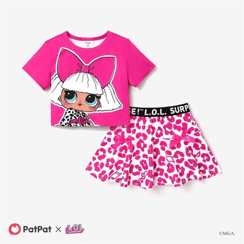 L.O.L. Surprise! Toddler Girl Skirt Set Short-sleeve Tee and Skirt Sets 2PCS Clothes Set Outfit 3-10 Years in Saudi Arabia