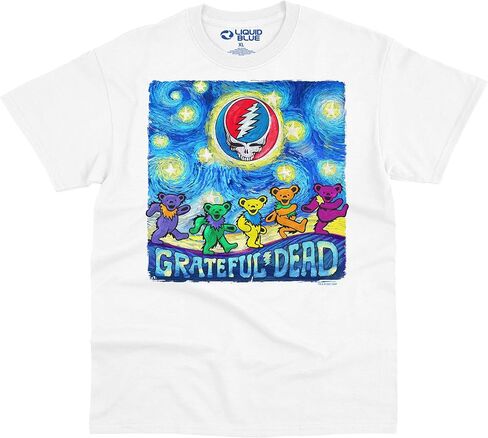 Liquid Blue Men's Grateful Dead Starry Dancing Bears Wht in Kuwait