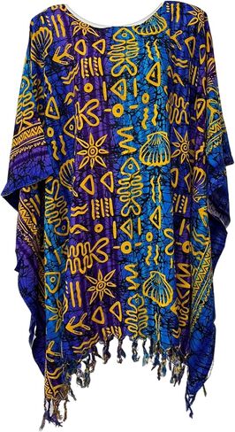 Kraft4Life| Women Summer Beach Cover up Oversize Caftan Tunic Casual Top Blouse Short Kaftan Beach Dress poncho in Saudi Arabia
