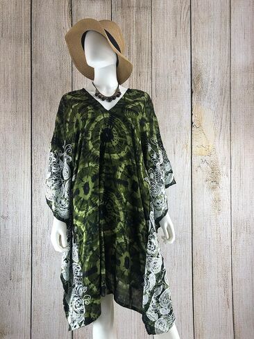 Kraft4Life| Women Summer Beach Cover up Oversize Caftan Tunic Casual Top Blouse Short Kaftan Beach Dress poncho in Saudi Arabia